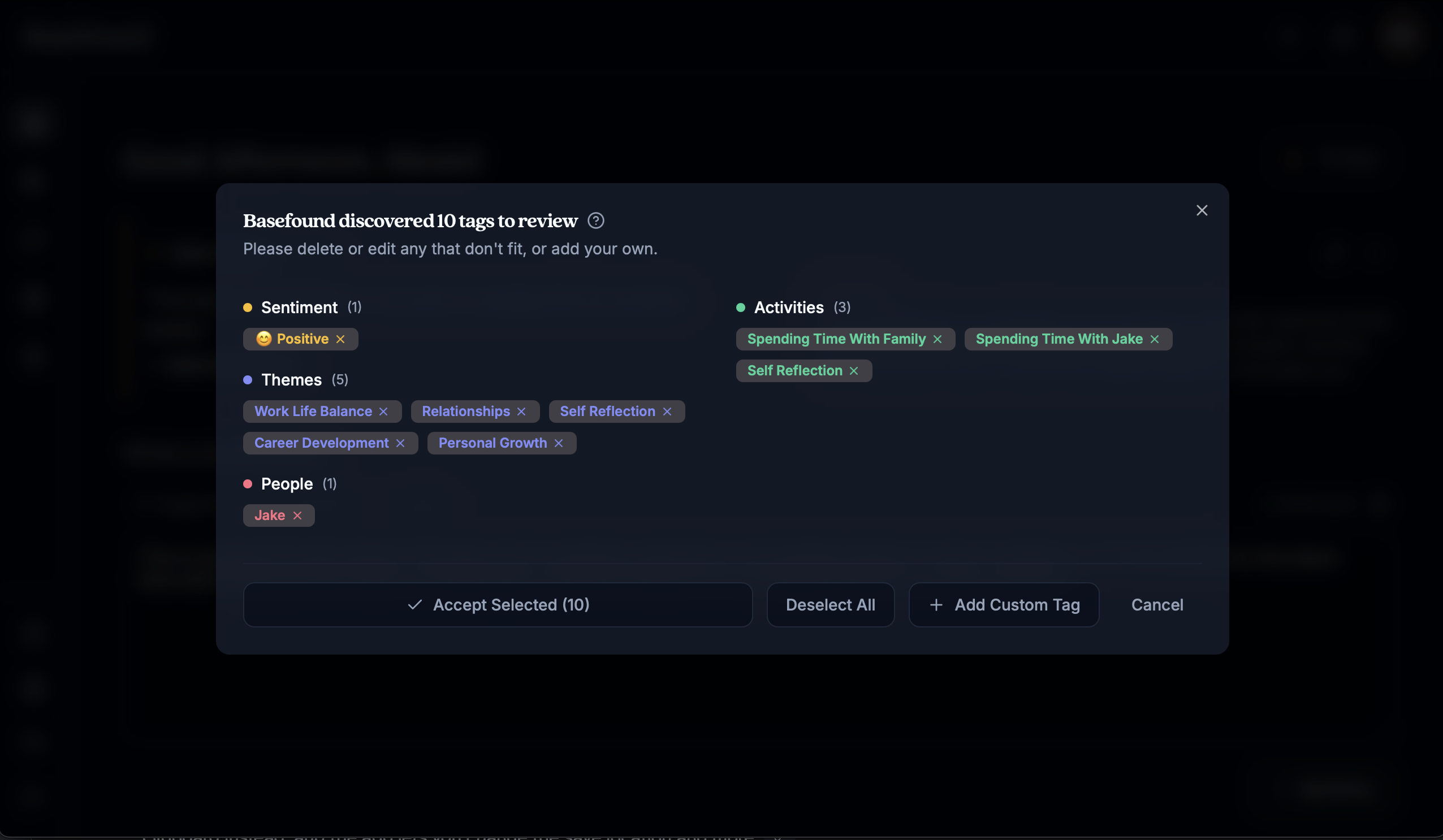 Review discovered tags